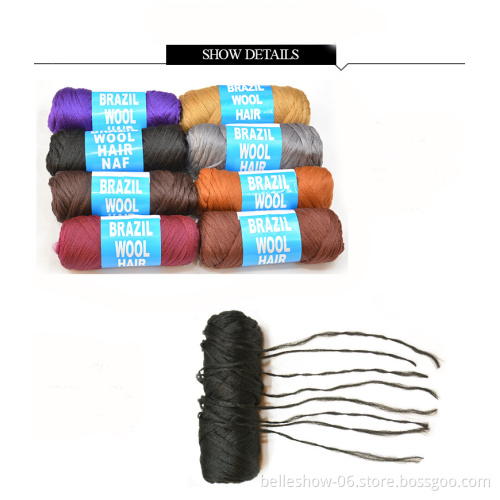 Hot sell hair  12 balls/lot  100% Acrylic 70G brazil wool braids braided hair angola black yarn brazilian wool hair